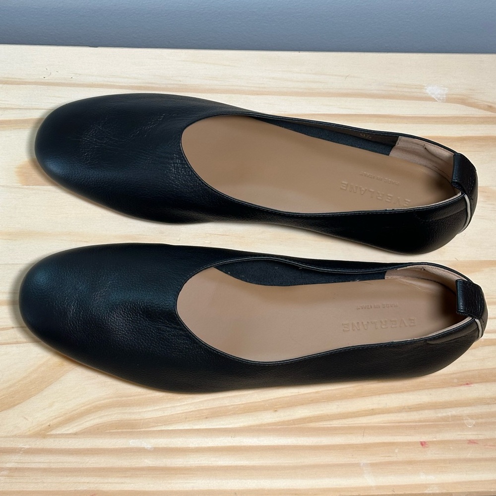 Everlane The Glove Flats Black Leather size 9.5 NWOT - Picture 3 of 8